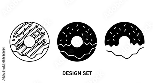 Simple Donut Design Set