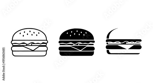 Simple Burger Icons Set