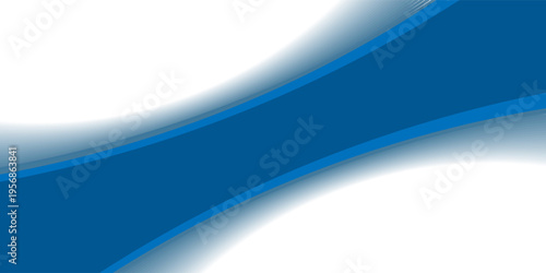 Abstract white and blue wave wide banner background