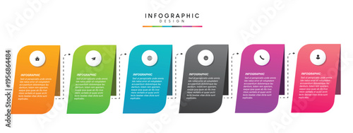 A colorful infographic design template with five steps and a modern layout