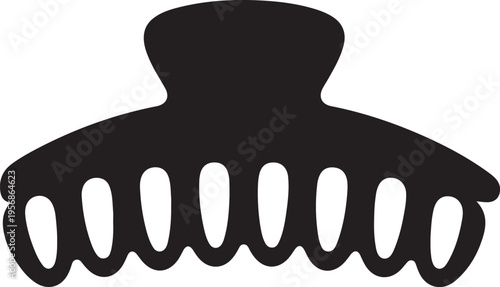 Hair claw clip silhouette icon for fashion and beauty accessory design