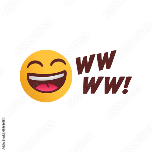 Laughing Emoji with text. Social Media Emoji