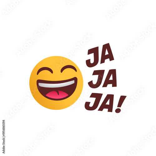 Laughing Emoji with text. Social Media Emoji