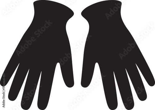 Protective work gloves silhouette icon for safety and industrial use