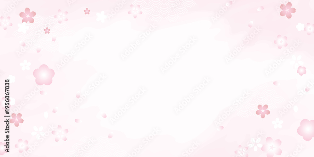 Fototapeta premium Spring Japanese Cherry blossom flower background vector. Sakura floral Wallpaper design of elegant gold line cherry blossom flower, branch. Illustration for banner, wall decoration, backdrop, ads.