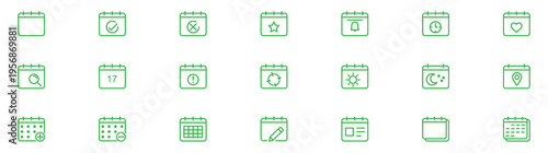 Calendar line icon. Business calendar icon set. Month calendar in line. Calendar and schedule line icon set. Vector of dates, events, tasks, reminders, planning, and appointments, deadline, thin line.