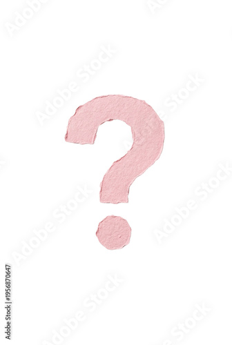 Photos Pink textured paper question mark on black background