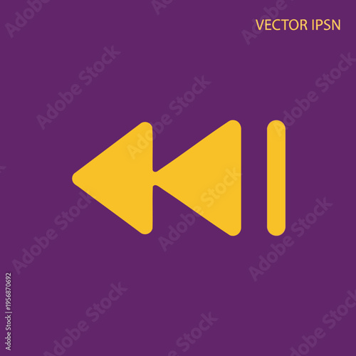 Yellow rewind and pause icons on a purple background