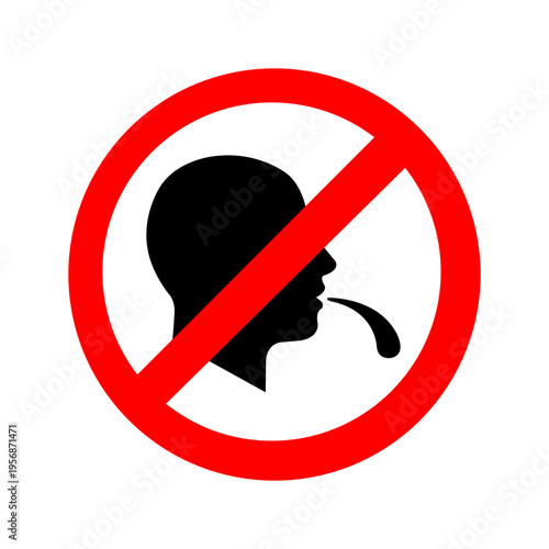 vector icon of no spitting