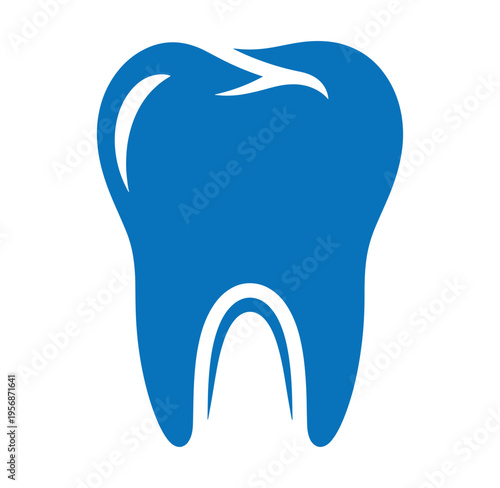 blue tooth icon with crack on white background