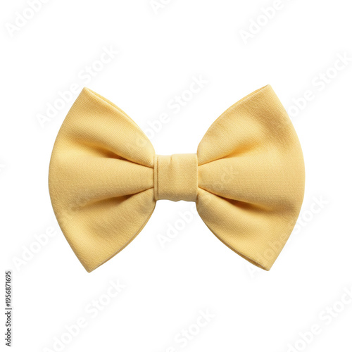 фотографія Elegant yellow fabric bow tie isolated on black background