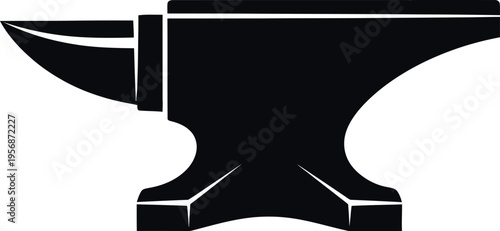 A black silhouette of a traditional blacksmith s anvil is displayed