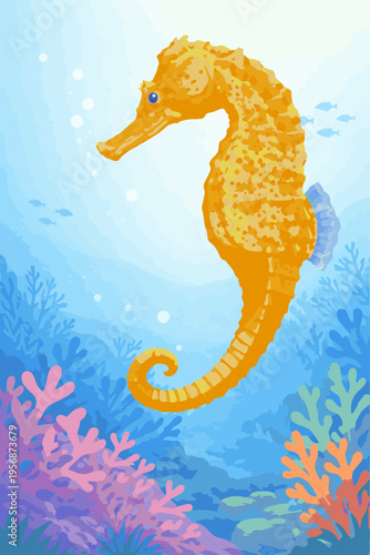 Longsnout Seahorse drifts gracefully through its watery world