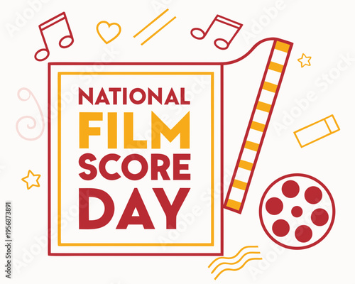 NATIONAL FILM SCORE DAY vector illustration isolated on white background