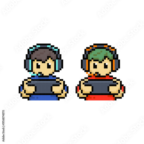 esport mobile gamer pixel art