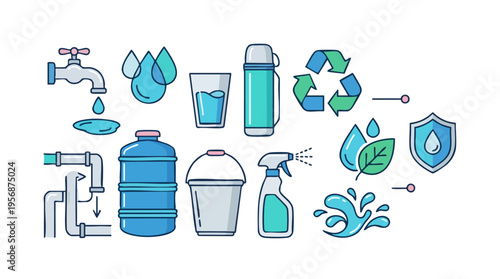 Water filtration and purifying equipment and systems for clean drinking water and environmentally friendly water conservation methods