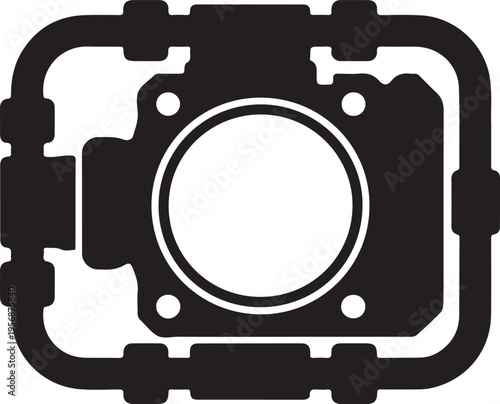 Action camera silhouette icon for extreme sports photography and video recording design