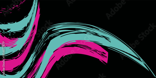 Car sticker wrap banner abstract sporty lines pink blue greenish grunge color combination brush storm thunder modern pattern racing motorsport.
