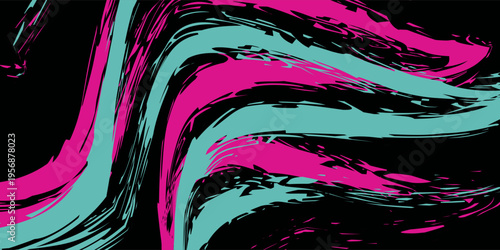 Car sticker wrap banner abstract sporty lines pink blue greenish grunge color combination brush storm thunder pattern racing motorsport, Eps 10.