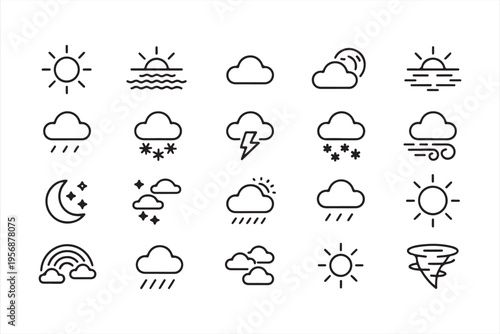 Climate and Weather Symbols Collection for UI Design