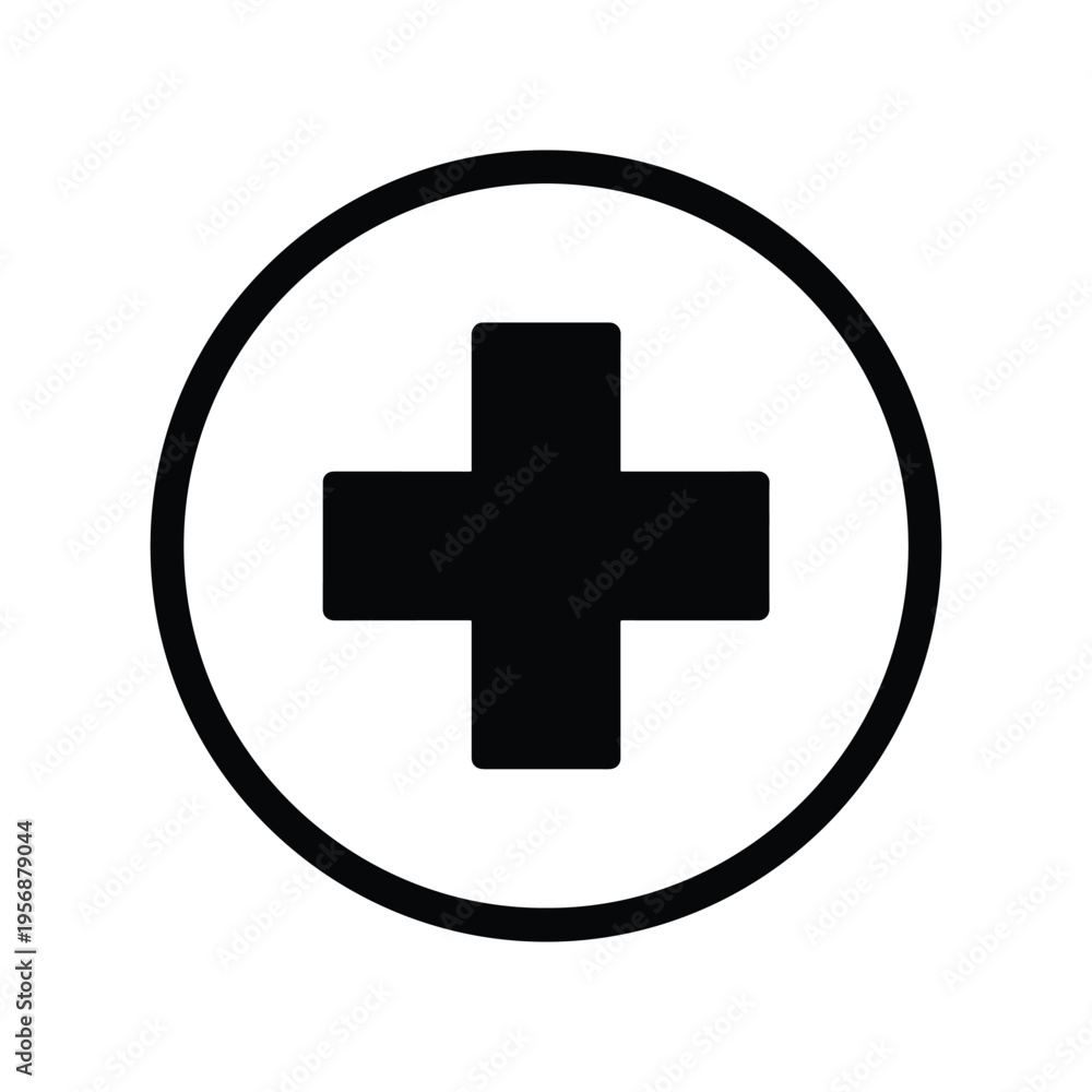 Obraz premium First Aid Minimal Line Icon Black Outline Vector