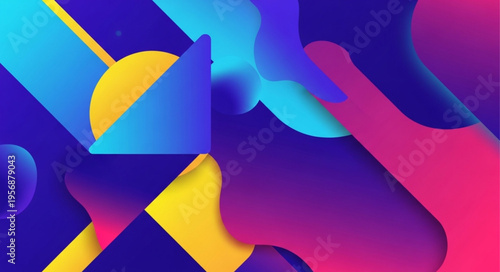 Vibrant colorful abstract geometric shapes.
