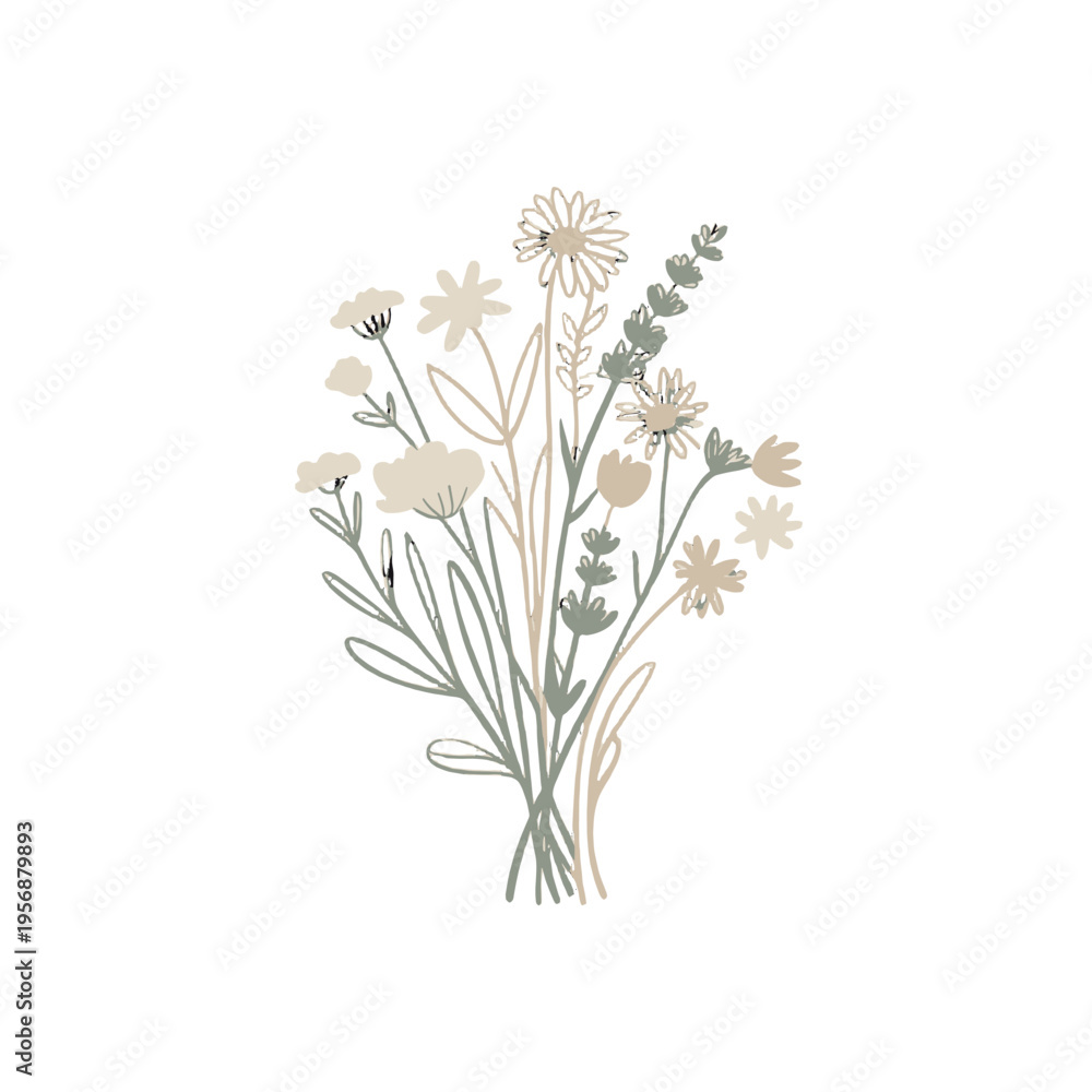 Obraz premium A delicate bouquet of wildflowers, offering a touch of natural beauty and tranquility.