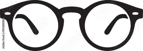 Round eyeglasses silhouette icon for vision care and fashion design
