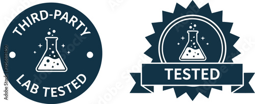 Third Party Lab Tested Quality Assurance Certification Badges and Product Verification Emblems for CBD Supplements