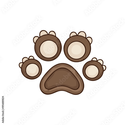 Brown animal paw print closeup.