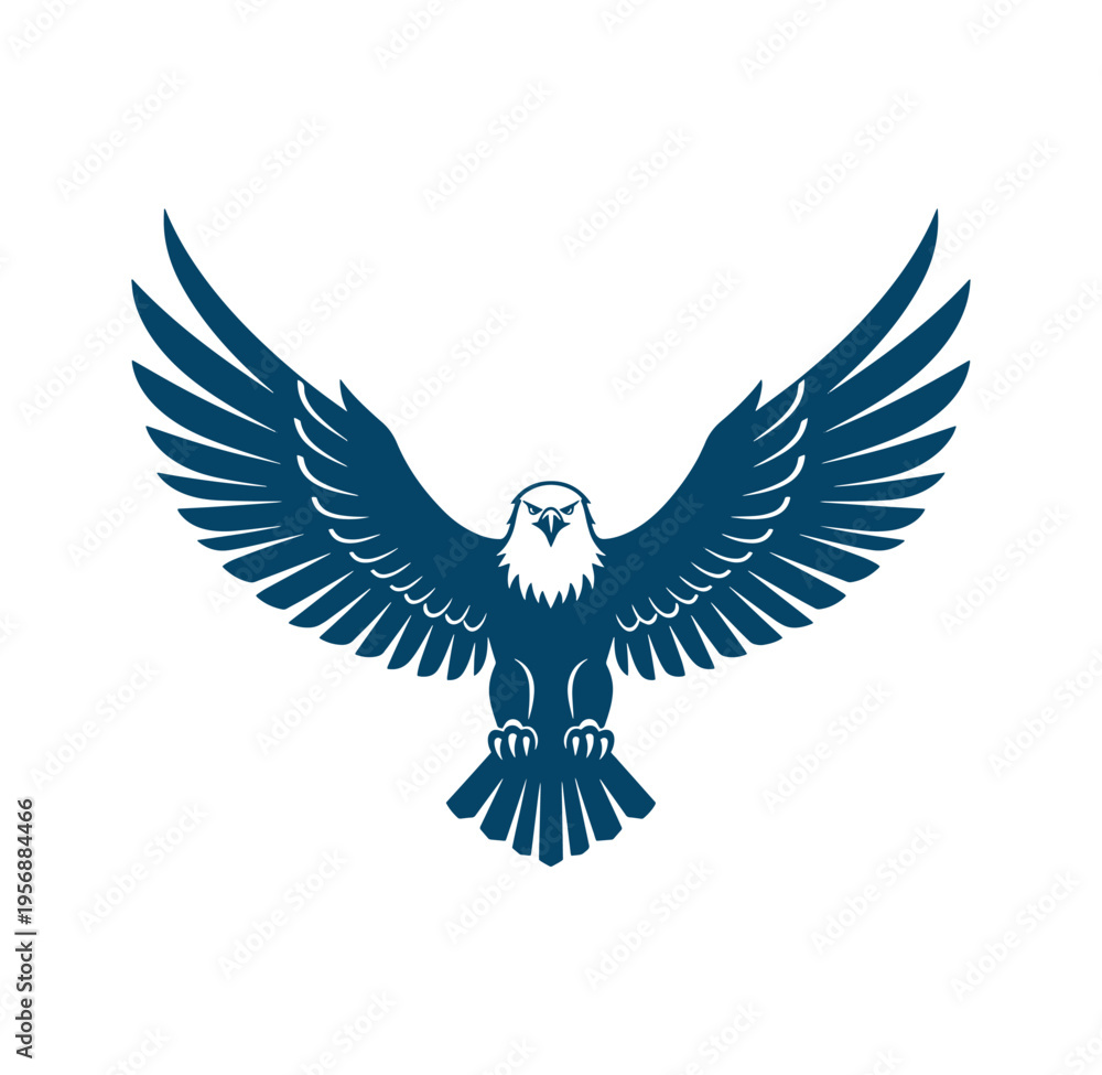 Obraz premium A majestic eagle with wings spread wide in a powerful stance