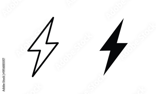 Two lightning bolt icons in black and white