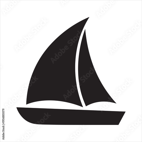 Sailboat icon, logo isolated on white background