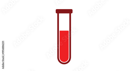A simple illustration of a red test tube filled with a red liquid