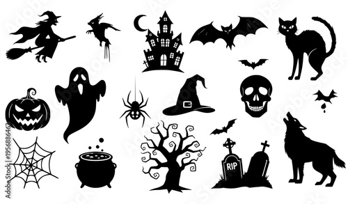 Halloween symbols and icons collection