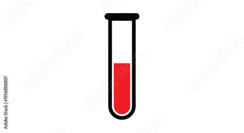 A simple illustration of a test tube partially filled with red liquid