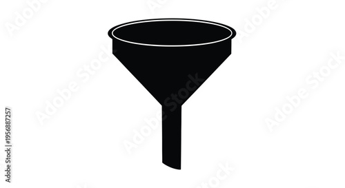 Simple black funnel illustration on a white background silhouette