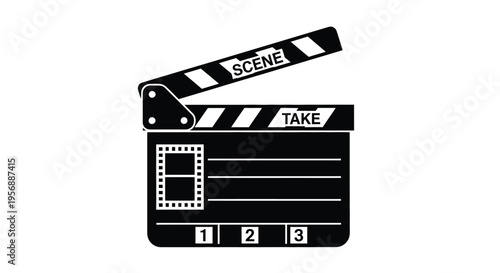 A black and white directors clapperboard representing film and video production