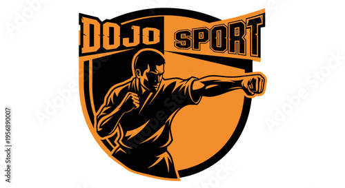 Martial arts fighter in action pose with fist extended.