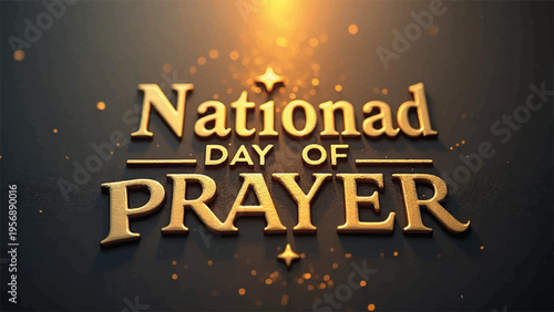 National Day of Prayer gold text vector