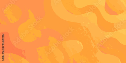 Abstract orange and yellow background with fluid brushstroke like shapes