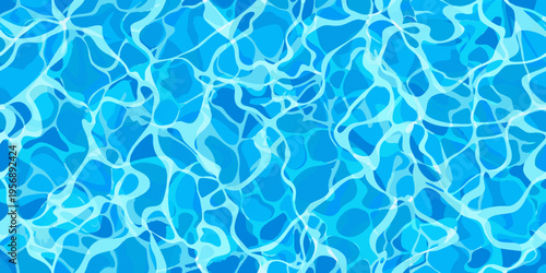 Abstract pattern of flowing blue water with light reflections
