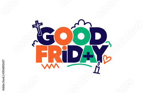 GOOD FRIDAY vector illustration isolated on white background