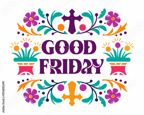 GOOD FRIDAY vector illustration isolated on white background