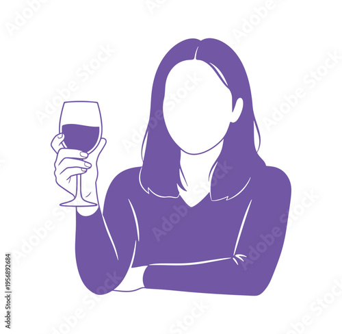 woman holding a glass of wine in her hand alone