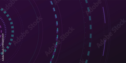 Abstract Futuristic Neon Radar HUD Interface Digital Vector Background