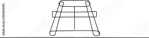 Tennis court sport. one line art icon drawing vector