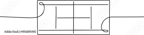 Tennis court sport. one line art icon drawing vector