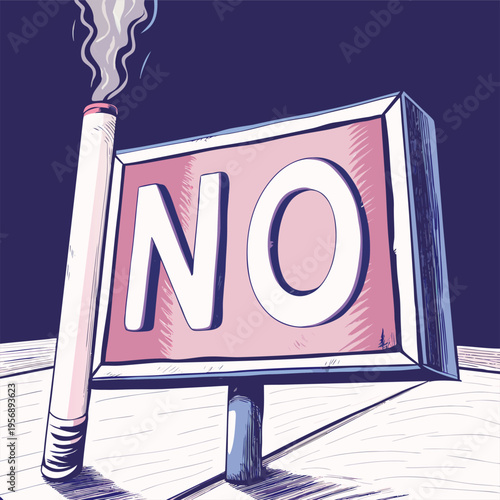 Bold Red And White "No" Signage