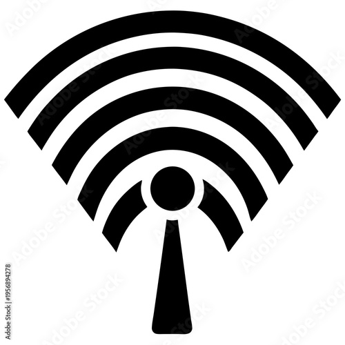 Modern wireless symbol designed for digital platforms and interface graphics.